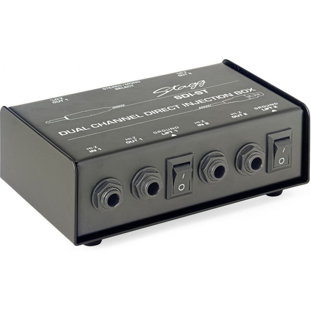 Renewed Stagg SDI-ST 2-Channel Passive DI Box with Mono/Stereo Switch 